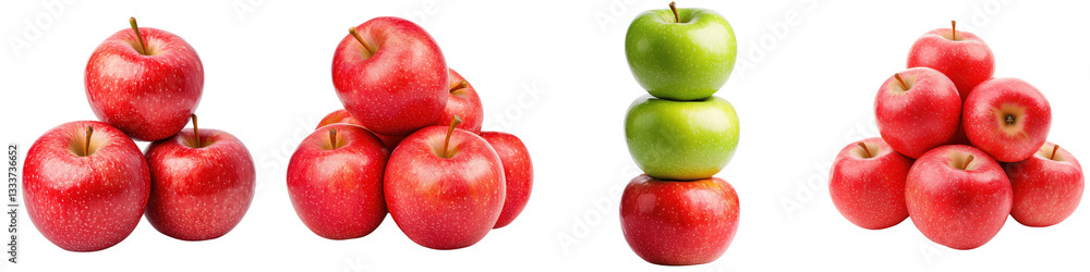 An array of crisp juicy apples in vibrant shades of red and green arranged in natural compositions that showcase their seasonal bounty and nutritional benefits An array of crisp juicy apples in vibrant shades of red and green arranged in natural compositions that showcase their seasonal bounty and nutritional benefits