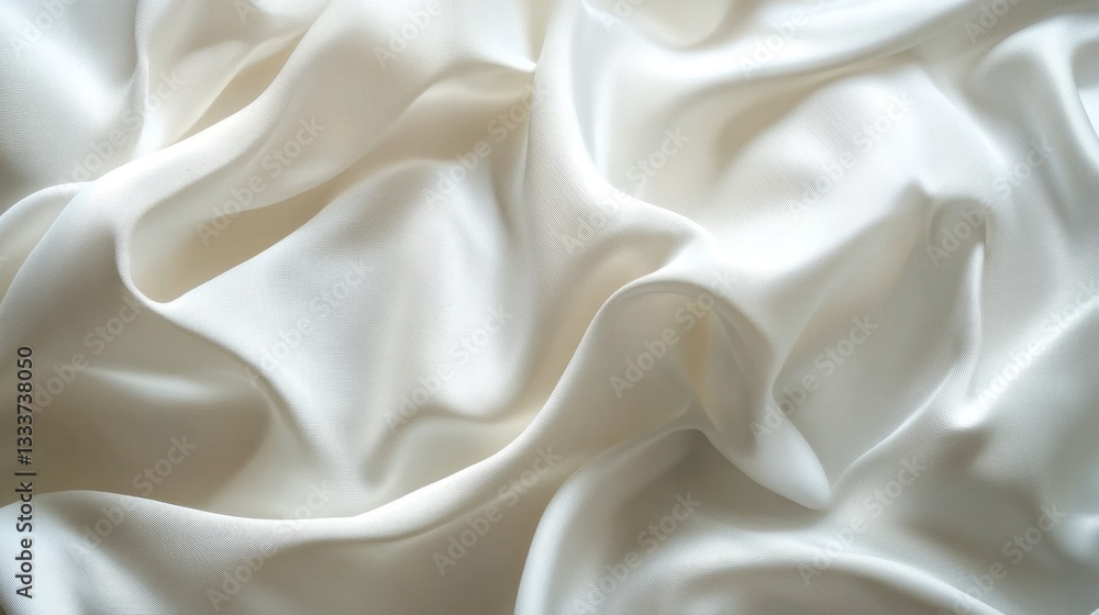 Obraz premium Pristine White Silk Fabric Texture with Soft Light and Shadows