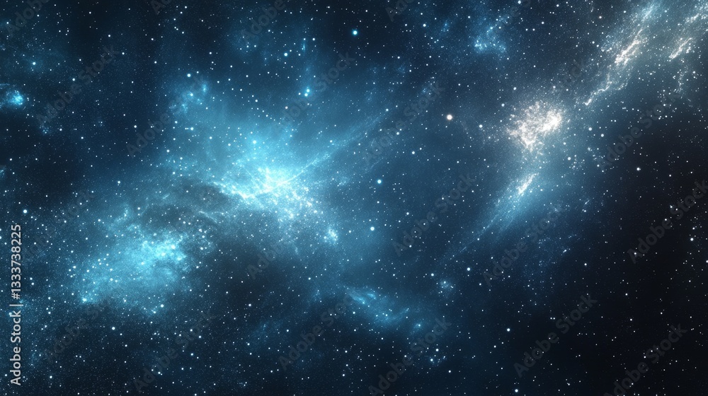 Ethereal Blue Galaxy with Soft Light in a Minimalist Style Ethereal Blue Galaxy with Soft Light in a Minimalist Style