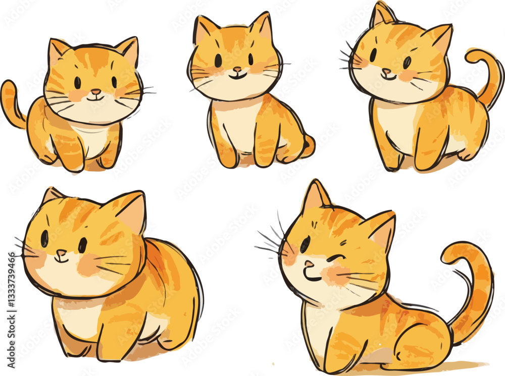 set of funny cats set of funny cats