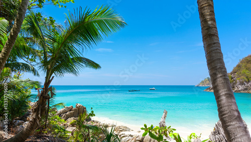 Obraz na płótnie Freedom Beach Thailand, White Sand and Turquoise Sea w salonie