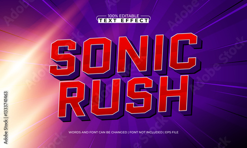 sonic rush editable text effect with a race and speed text style