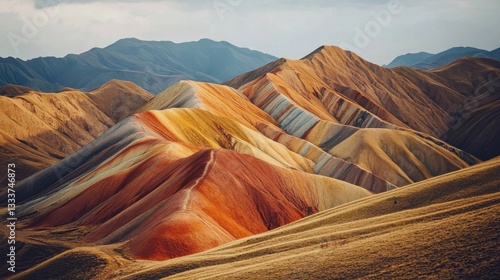 Obraz na płótnie Stunning Colorful Mountain Landscape in the Peruvian Andes Region w salonie