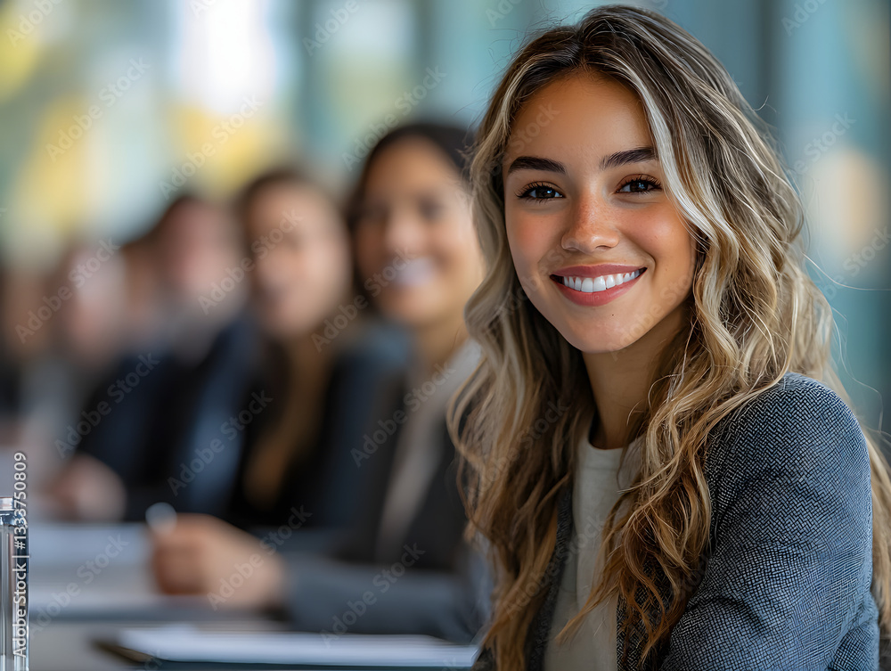 Fototapeta premium Smiling Senior Woman Leading Business Meeting