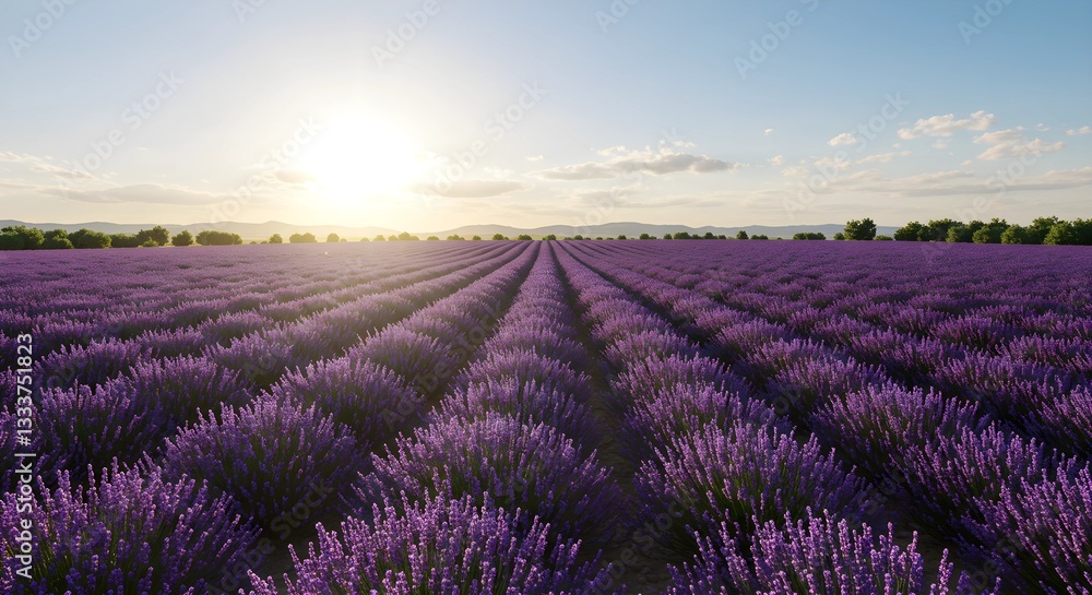 Lavender Field Under a Clear Blue Sky Lavender Field Under a Clear Blue Sky