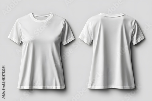 Blank White T-Shirt Mockup for Fashion Design and Branding photo