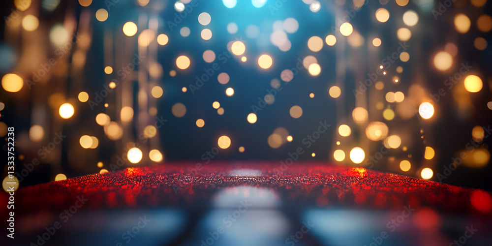 Golden Trophy with Sparkling Lights in Luxury Setting Golden Trophy with Sparkling Lights in Luxury Setting