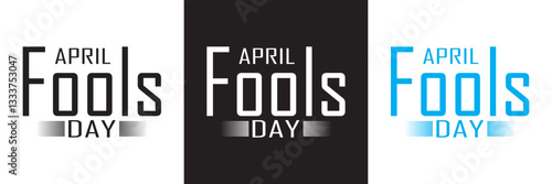April Fools Day Text Design . Hand drawn Calligraphy lettering style.  Vector illustration. isolated on white and black background. EPS 10 