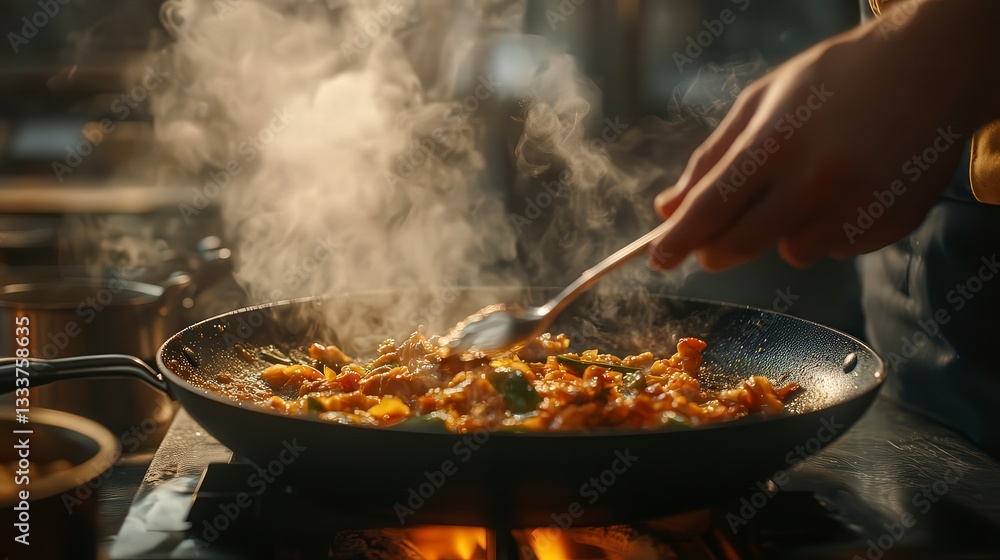 close up of chef making delicious food in the kitchen close up of chef making delicious food in the kitchen