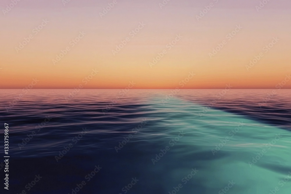 Obraz premium Dawn gradient sky, symmetrical composition, blending soft pinks and oranges, forming a gentle transition that invites a sense of peace.