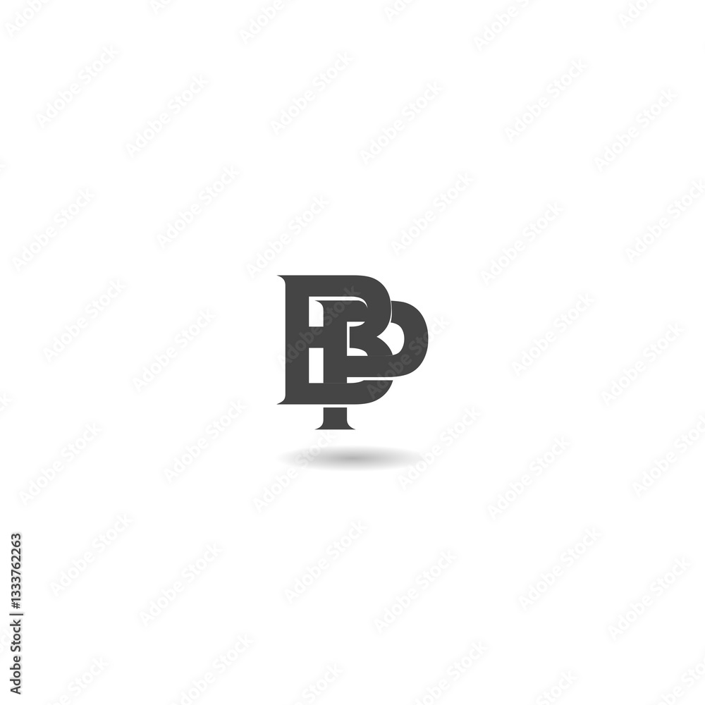 Fototapeta premium Initial letter BP logo with shadow
