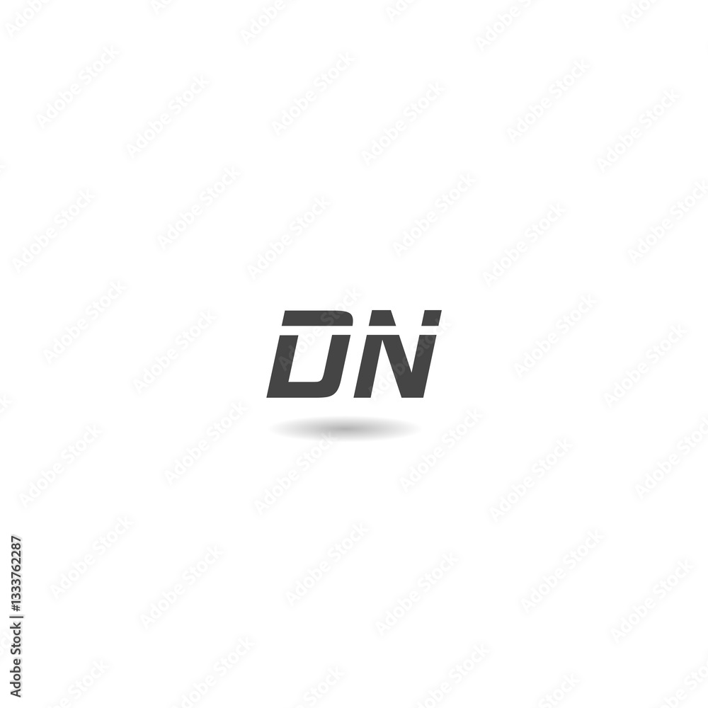 Letter DN logo icon design with shadow Letter DN logo icon design with shadow