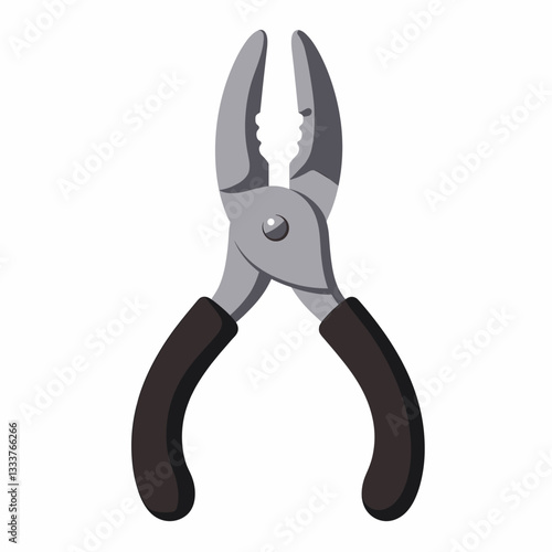 Vector illustration of pliers on white background, tool symbolism