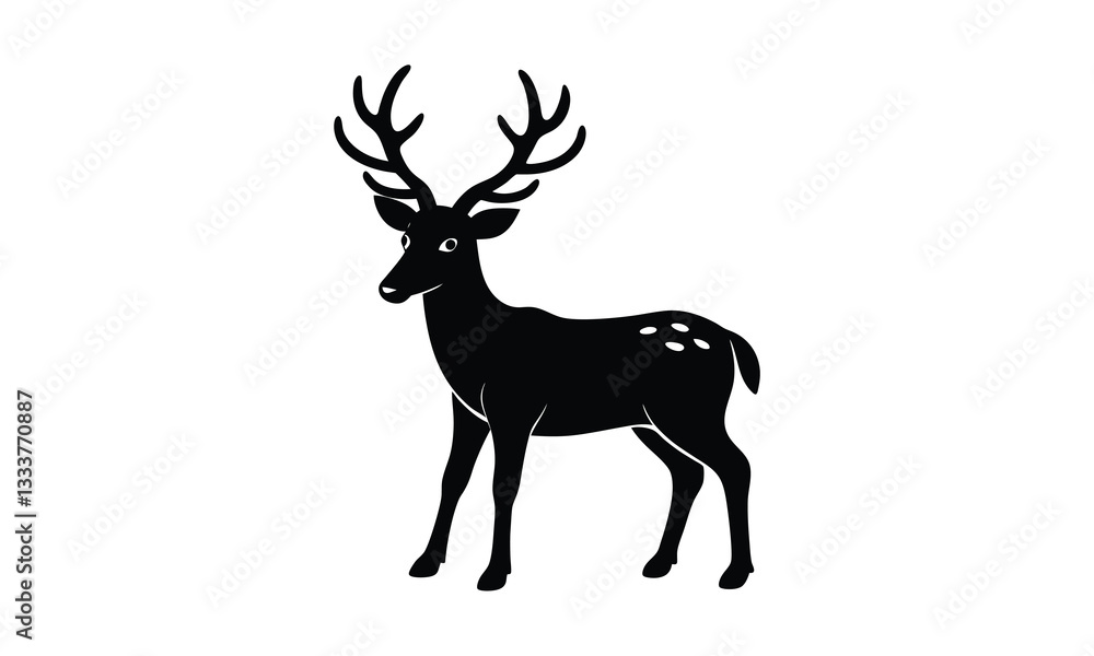 Fototapeta premium Deer Silhouette Illustration