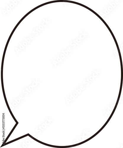 Oval Speech Bubble outline.
Chat dialog box black linear isolated.
Blank chat box balloon text vector.
Speak bubble text or chatting box.
Transparent background.