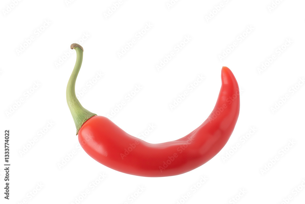 Bright Red Chili Pepper Isolated on White Background for Cooking Bright Red Chili Pepper Isolated on White Background for Cooking