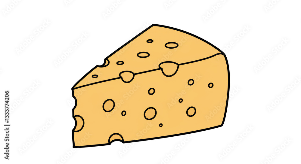 Isolated Cheese Piece Isolated Cheese Piece