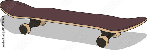 The Illustration of simple Classic Skateboard