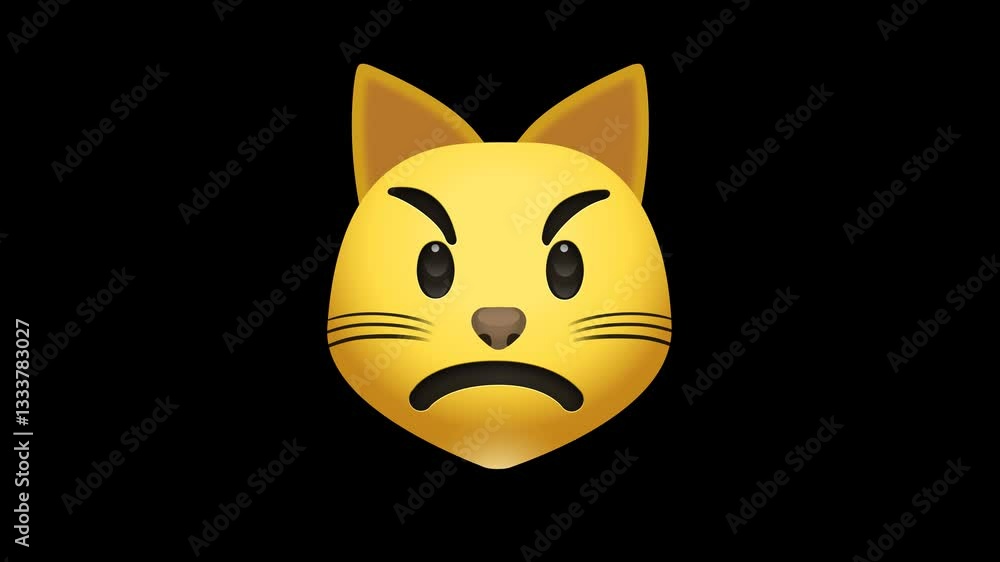 Pouting Cat Face Emoji with Alpha Channel Pouting Cat Face Emoji with Alpha Channel