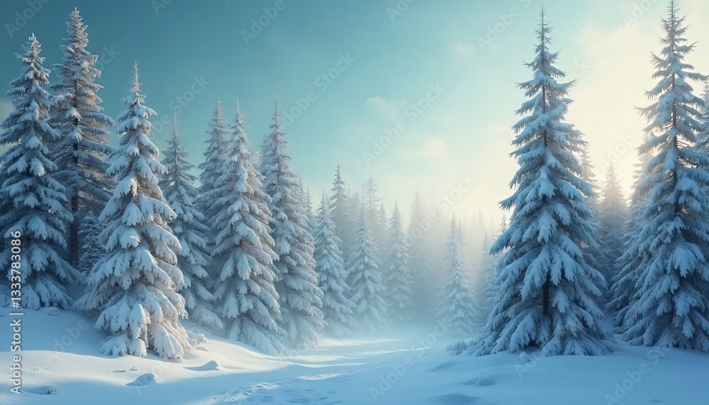 Fototapeta premium winter landscape with trees