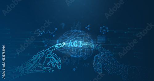 Bilde på lerret AGI, the future AI system that will have capabilities comparable to humans