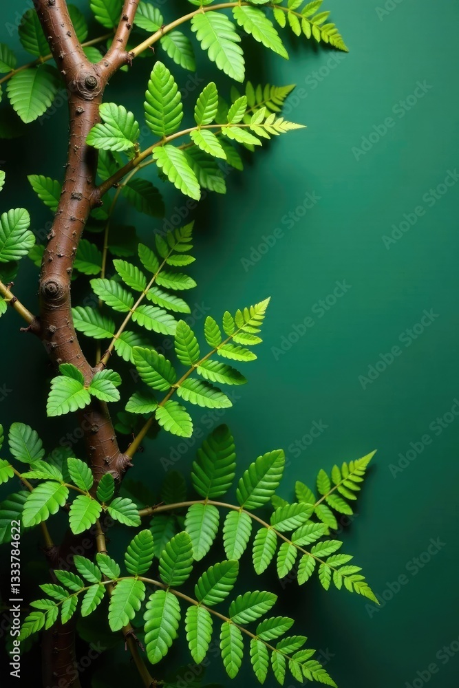 Ferns and branches tangled on a plain background, plant, fern Ferns and branches tangled on a plain background, plant, fern