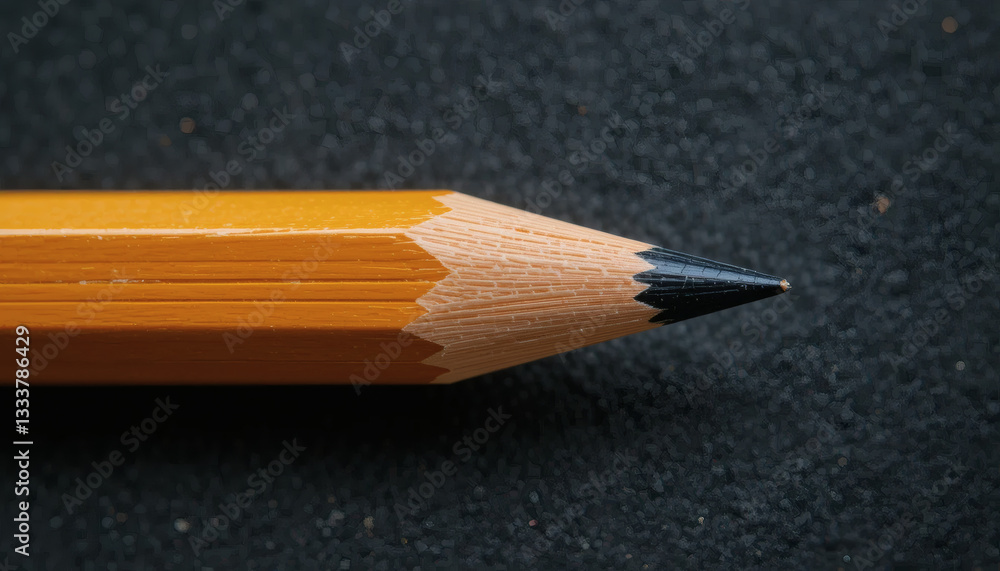 Obraz premium Vintage Pixel-Style Wooden Pencil, Featuring a Clean Sharp Tip, Ideal for Nostalgic 8-Bit Aesthetics