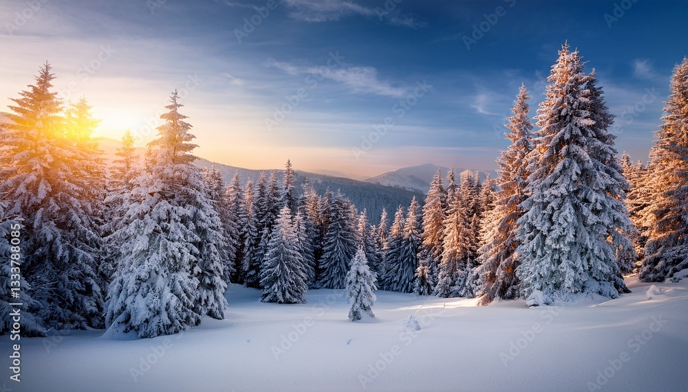 custom made wallpaper toronto digitalsnow covered trees in sunrise winter landscape