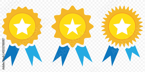 Guaranty certificate medal with approved check mark, vector icon. Medal icon. Flat icon, vector illustration. EPS 10.
