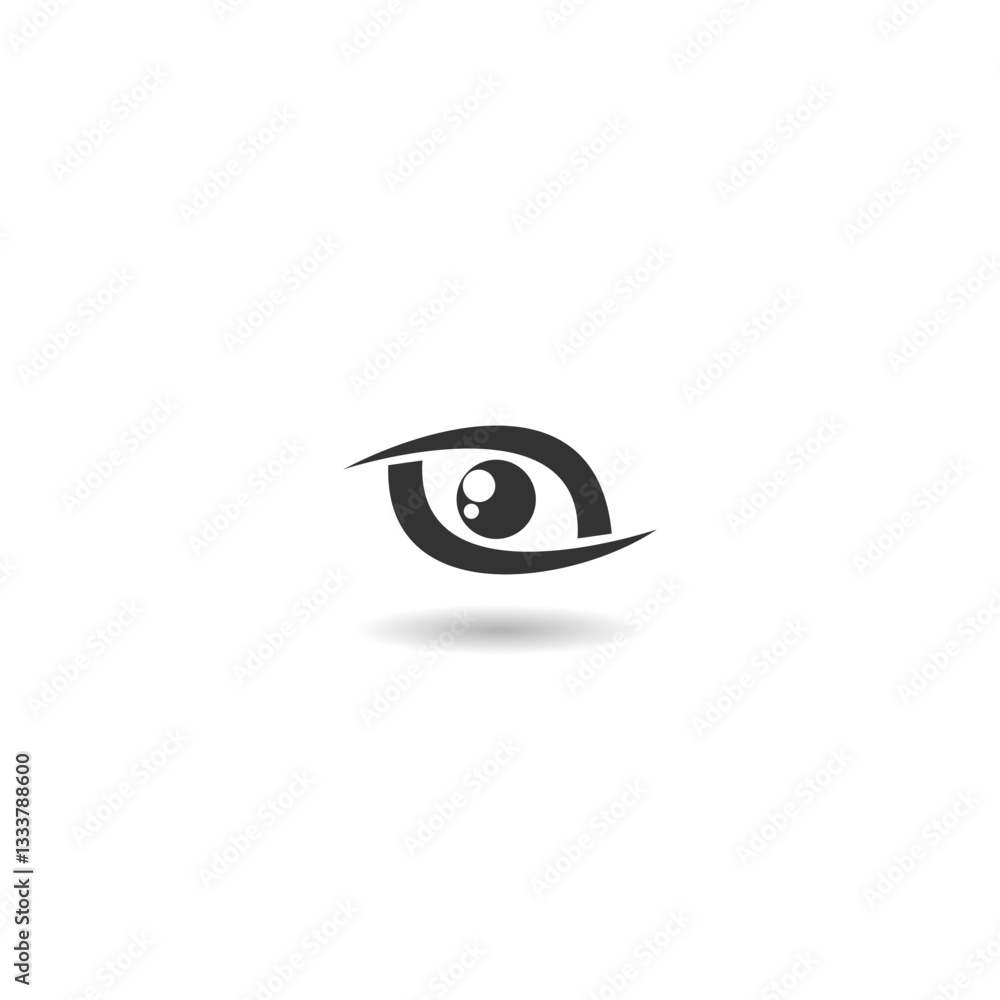 Eye symbol concept template with shadow Eye symbol concept template with shadow