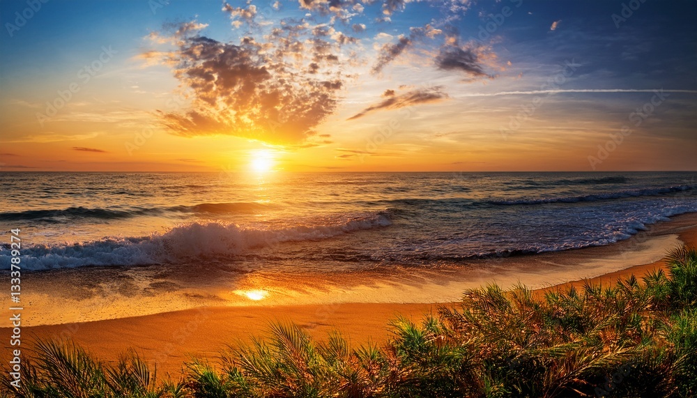 Obraz premium beautiful summer sunset