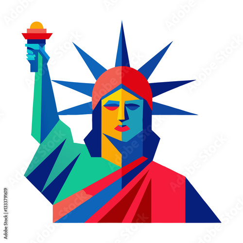 Statue Of Liberty Vector illustration isolated on transparent background 