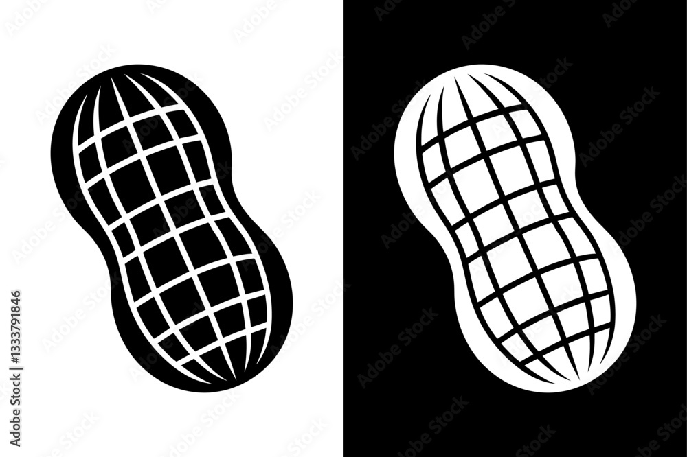 Peanut Nut Silhouette Clean and Simple Vector Illustration. Peanut Nut Silhouette Clean and Simple Vector Illustration.