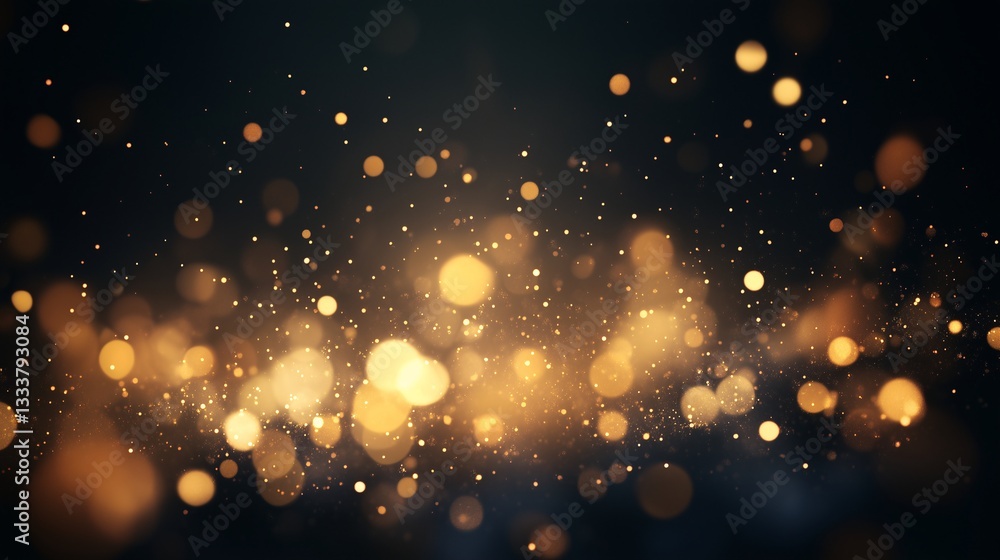 Fototapeta premium 光の粒が舞うレンズで撮影したようなぼやけたCG画像 