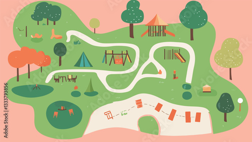 Playground Map Illustration