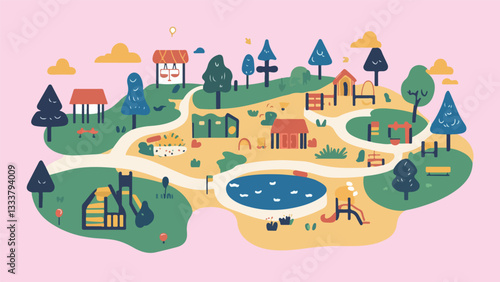 Playground Map Illustration