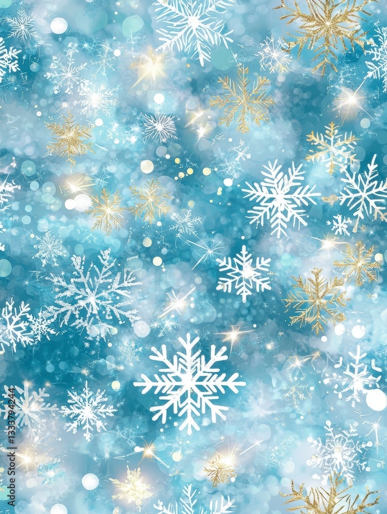 Sparkling Winter Snowflakes Background Sparkling Winter Snowflakes Background