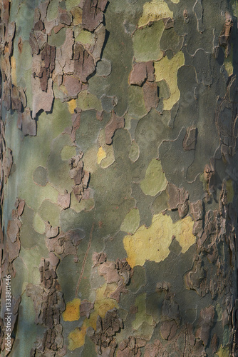 bark texture and pattern of a plane (sycamore) tree