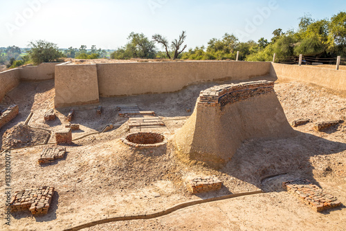 View at the Archaeological site of Harappa in Pakistan