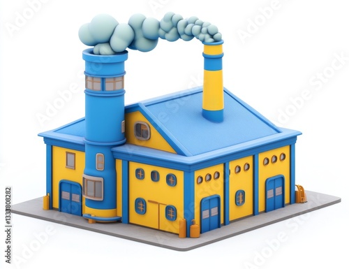 Wallpaper Mural Colorful cartoon factory illustration (1) Torontodigital.ca