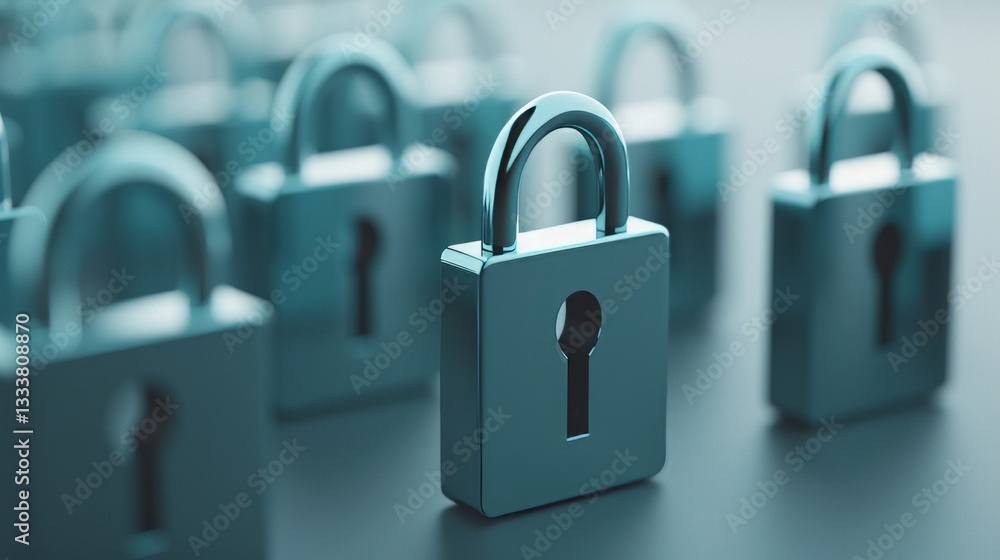 Fototapeta premium A blockchain security concept with interconnected encrypted nodes. Strong contrast and high precision.