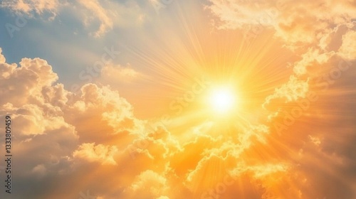 Sunset aerial view and Clouds with a clear view of the Sun light background Sky sunlight summer cloudy 