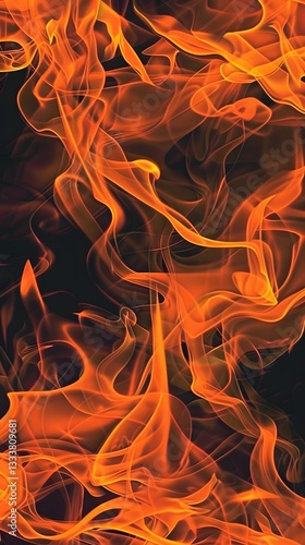 A bold orange and black background featuring a dynamic flame pattern, creating an intense and fiery visual effect.