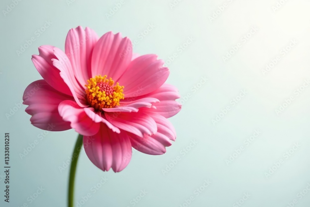 Single flower isolated on white background with soft focus, flowers, isolated