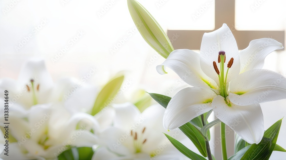 Clean, subtle design featuring a cross and white lilies on a light background, perfect for Easter Mass invitations, church bulletins, or spiritual spring-themed announcements.
Clean, subtle design featuring a cross and white lilies on a light background, perfect for Easter Mass invitations, church bulletins, or spiritual spring-themed announcements.