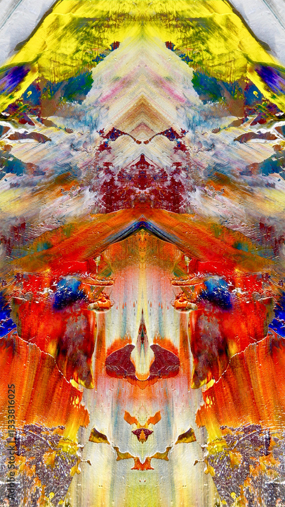 Fototapeta premium Abstract art background . Hand painting artwork on canvas .