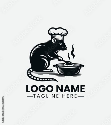 Chef Mouse Logo Design, Cooking Rat Logo