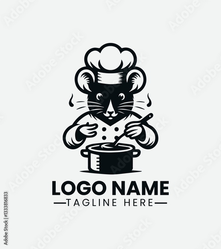 Chef Mouse Logo Design, Cooking Rat Logo