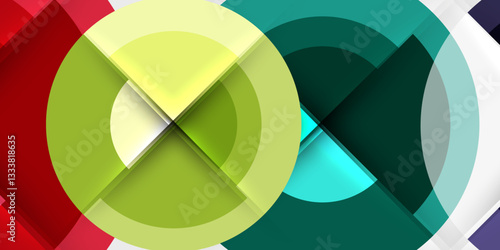 Techno circles and semi circles. Vector Illustration For Wallpaper, Banner, Background, Card, Book Illustration, landing page