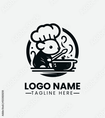 Chef Mouse Logo Design, Cooking Rat Logo